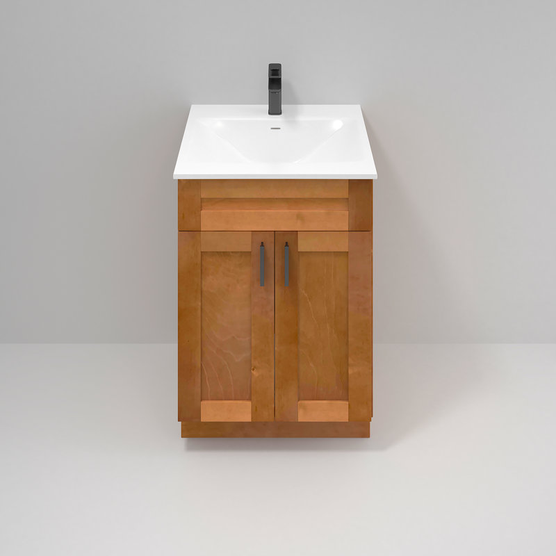 24 Single Bathroom Vanity Sink Base Cabinet in Maple Shaker